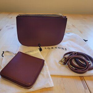 Lo & Sons - Waverly 2 (Small) and Small Wallet Combo - Cactus Leather - Burgundy